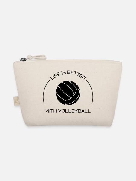 Life is better with Volleyball - Bio-Täschchen - Natur