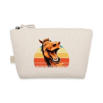 Laughing Horse Funny Funny Humor Crazy Ugly - Organic Pouch - nature - Front