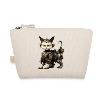 Steampunk Katze - Bio-Täschchen - Natur - Vorne