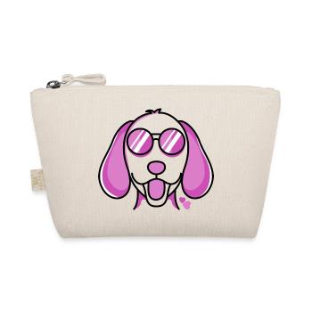 Ein lustiger Hund mit roter rose Brille Hunde - Bio-Täschchen - Natur - Vorne