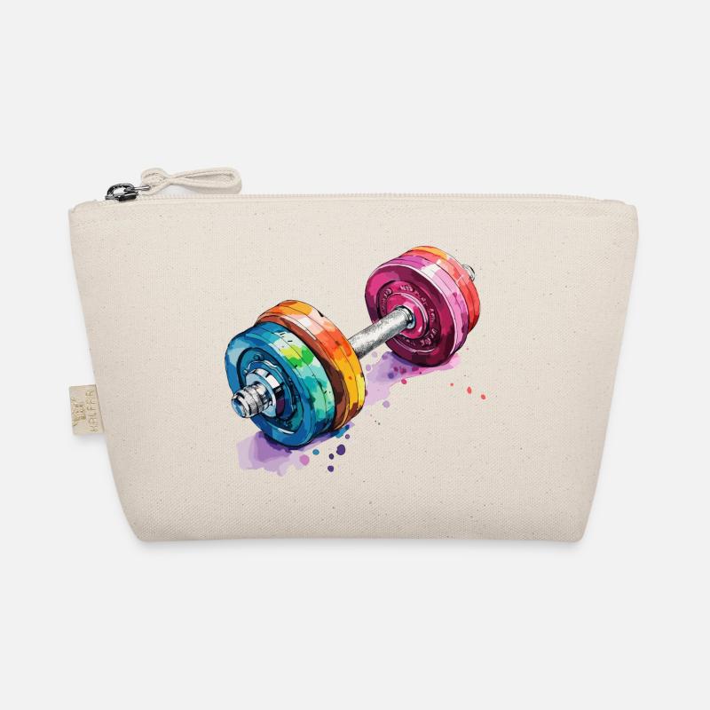 Hanteln in Regenbogenfarben Bio-Täschchen