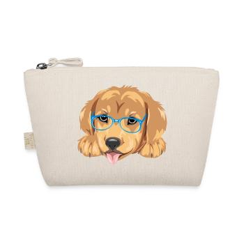 Lustiger Golden Retriever Welpe mit blauer Brille - Bio-Täschchen - Natur - Vorne