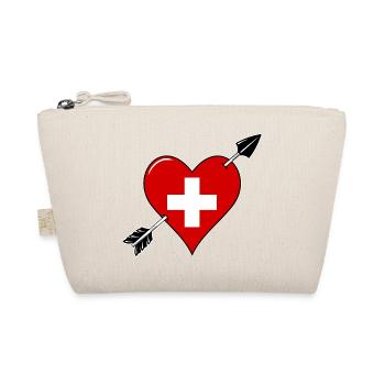 Switzerland flag heart in love - Organic Pouch - nature - Front