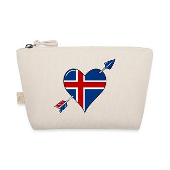 Iceland flag heart in love - Organic Pouch - nature - Front