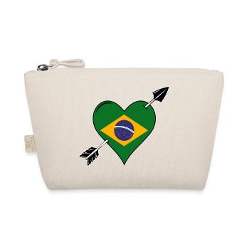 Brasilien Flagge Herz verliebt - Bio-Täschchen - Natur - Vorne