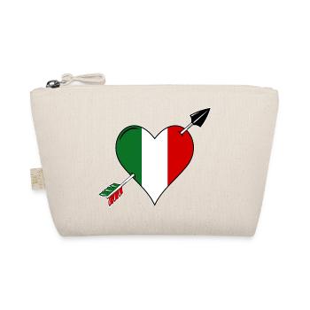 Italy flag heart in love - Organic Pouch - nature - Front