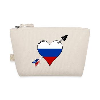 Russia flag heart in love - Organic Pouch - nature - Front