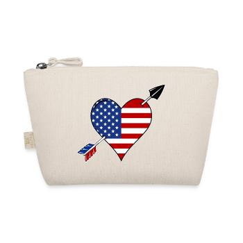 USA Flag Heart Love - Organic Pouch - nature - Front