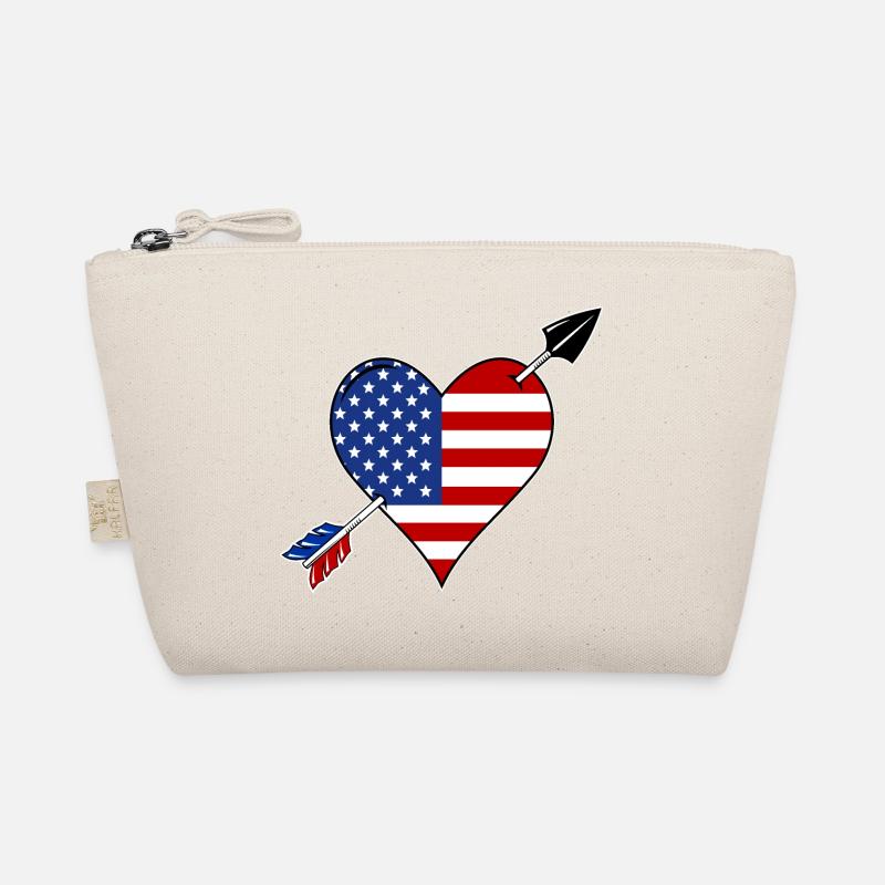 USA Flagge Herz Liebe Bio-Täschchen