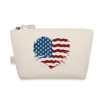 Heartflag Grunge Americana - Organic Pouch - nature - Front