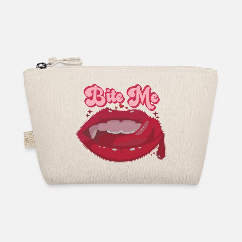 Sexy Groovy Halloween Design - Vampire Fangs Organic Pouch