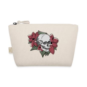 Totenkopf in Blumen - Bio-Täschchen - Natur - Vorne