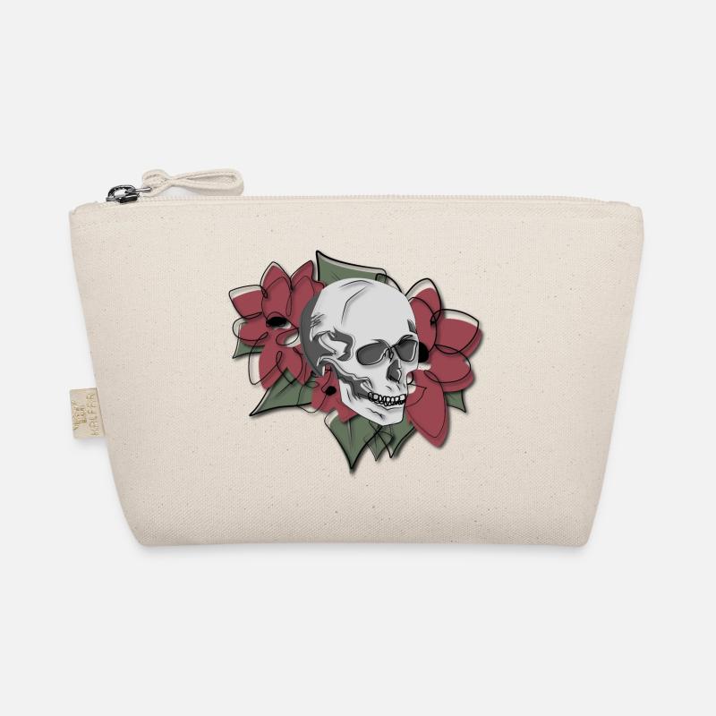 Skull in flowers - Organic Pouch - nature