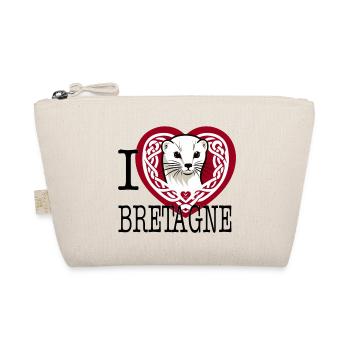 Ich liebe Bretagne Hermelin Celtique - Bio-Täschchen - Natur - Vorne