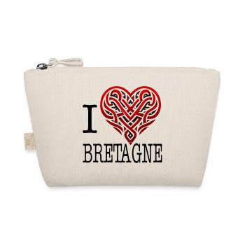 I Love Brittany Celtic Heart Tribal - Organic Pouch - nature - Front