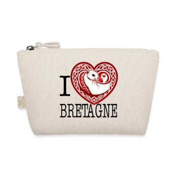 I Love Brittany Celtic Heart Tribal - Organic Pouch - nature - Front