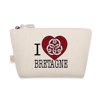 I Love Brittany Celtic Triskel Heart - Organic Pouch - nature - Front