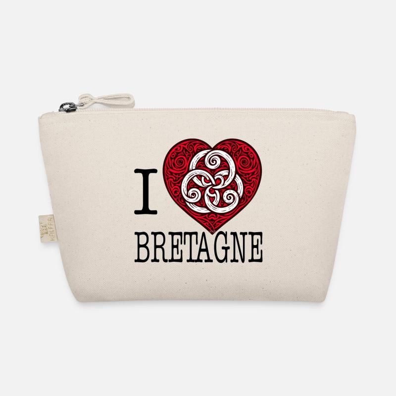 Ich liebe das keltische Triskel Herz der Bretagne Bio-Täschchen