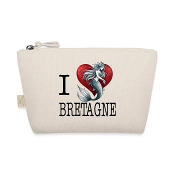 Ich liebe Bretagne Meerjungfrauenherz - Bio-Täschchen - Natur - Vorne