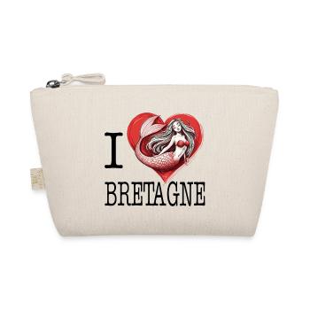 Ich liebe Bretagne Meerjungfrauenherz - Bio-Täschchen - Natur - Vorne