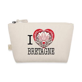 I Love Bretagne Heart Scallop Shell - Organic Pouch - nature - Front