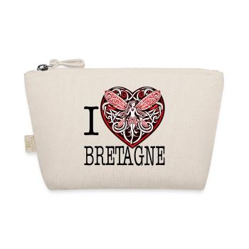 I Love Brittany Celtic Fairy Heart - Organic Pouch - nature - Front