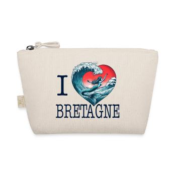 I Love Bretagne Mermaid Wave - Organic Pouch - nature - Front