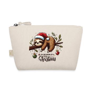 Faultier Sloth I'm dreaming of a slow Christmas - Organic Pouch - nature - Front