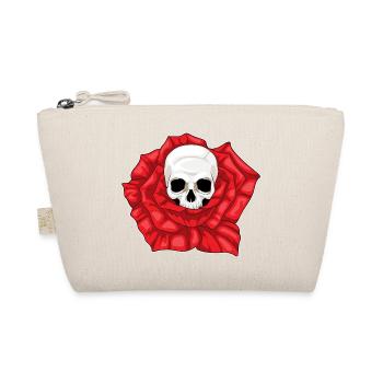 Totenkopf Rose - Bio-Täschchen - Natur - Vorne