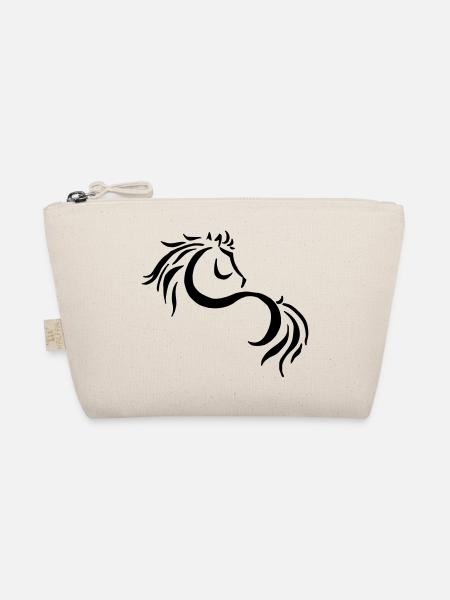 Lustig Pferd Prinzessin Mähne Geschenkidee Tribal - Bio-Täschchen - Natur - Vorne