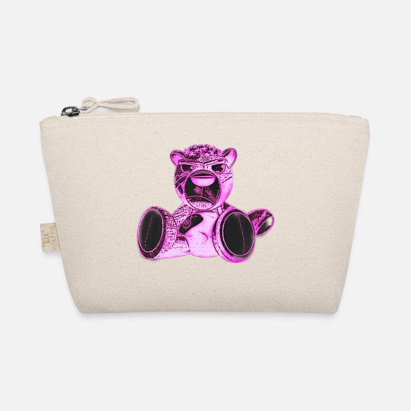 Creepy Teddy Pink - Bio-Täschchen - Natur