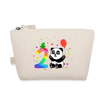Zweiter Geburtstag 2. Jahr Panda süßes Geschenk - Bio-Täschchen - Natur - Vorne