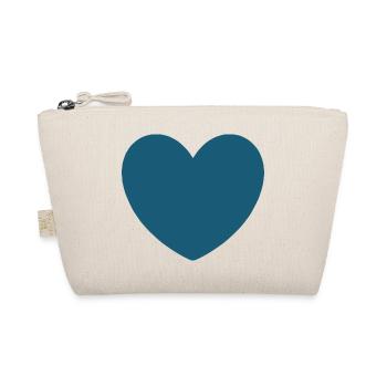 blaues Herz Valentinstag - Bio-Täschchen - Natur - Vorne