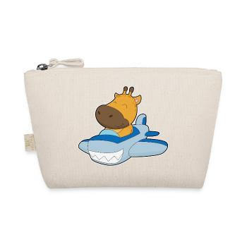 Giraffe Airplane - Organic Pouch - nature - Front