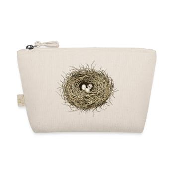 Nid d’oiseau ou panier de Pâques avec trois oeufs d’oiseau - Trousse biologique - nature - Devant