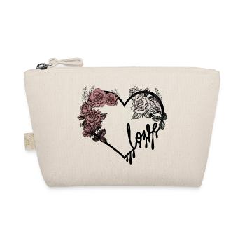 Love heart and roses dark romantic design - Organic Pouch - nature - Front