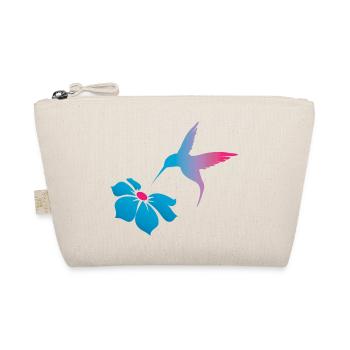 Kolibri und Blüte - Verbindung und Leichtigkeit - Bio-Täschchen - Natur - Vorne