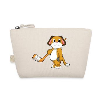 Hund Eishockey Eishockeyschläger - Bio-Täschchen - Natur - Vorne