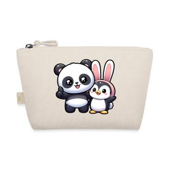 Panda und Pinguin - Bio-Täschchen - Natur - Vorne