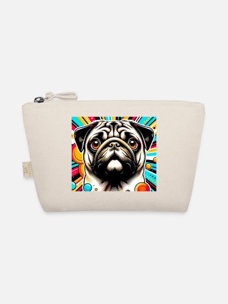 Pug Dog Pop Art - Organic Pouch - nature - Front