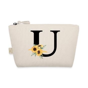 Letter u floral sunflower - Organic Pouch - nature - Front