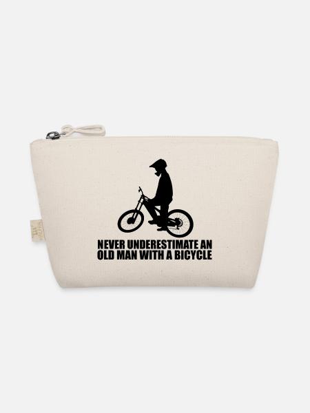 Funny Bicycle Saying - Organic Pouch - nature - Front