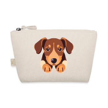 Dog puppy cute dachshund - Organic Pouch - nature - Front