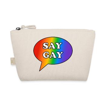 Sag Gay Rainbow Speech Bubble - Bio-Täschchen - Natur - Vorne