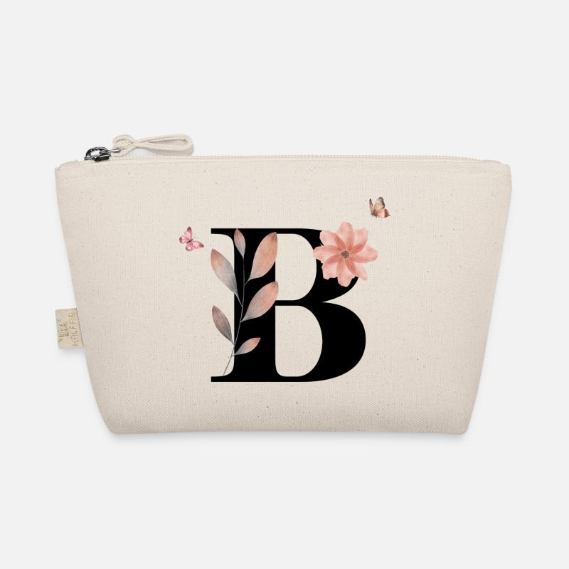 Buchstabe b Wildblumen Aquarelle Bio-Täschchen
