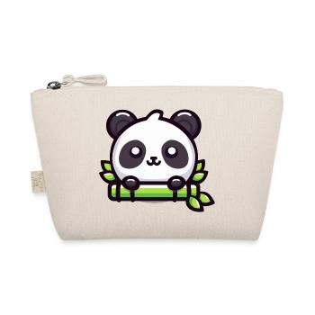 Bambus-Glückseligkeit: Chibi-Panda-Genuss - Bio-Täschchen - Natur - Vorne