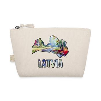 Aquarell Landkarte Lettland - Bio-Täschchen - Natur - Vorne