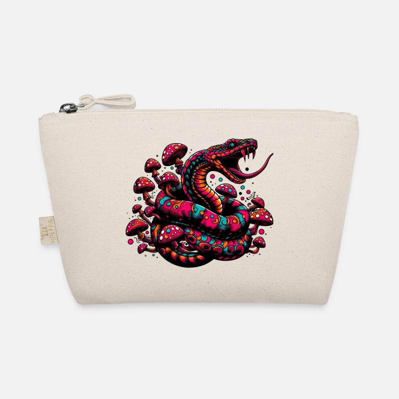 Psychedelic snake with mushrooms Organic Pouch