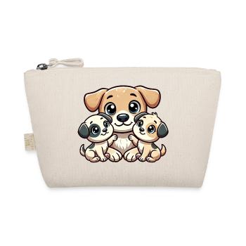 Loving Dog Parent With Two Cute Kids - Organic Pouch - nature - Front