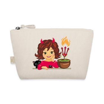 Jolie fille souriante en costume de diable d’Halloween - Trousse biologique - nature - Devant